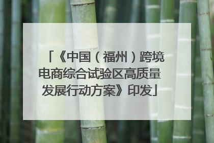 《中国（福州）跨境电商综合试验区高质量发展行动方案》印发