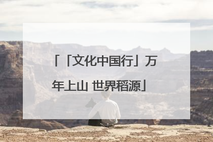 「文化中国行」万年上山 世界稻源