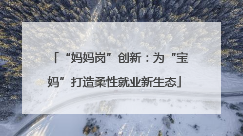 “妈妈岗”创新：为“宝妈”打造柔性就业新生态