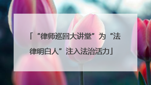 “律师巡回大讲堂”为“法律明白人”注入法治活力