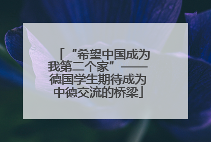 “希望中国成为我第二个家”——德国学生期待成为中德交流的桥梁