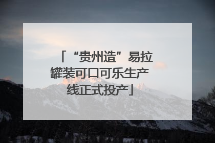 “贵州造”易拉罐装可口可乐生产线正式投产