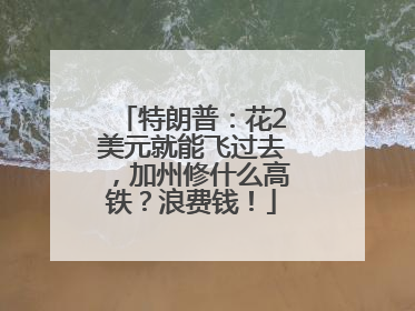 特朗普：花2美元就能飞过去，加州修什么高铁？浪费钱！