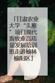 甘肃农业大学“头雁”项目现代畜牧业高质量发展培训班走进榆林榆阳区