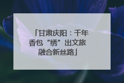 甘肃庆阳：千年香包“绣”出文旅融合新丝路