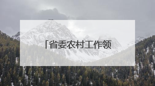 省委农村工作领导小组会议召开