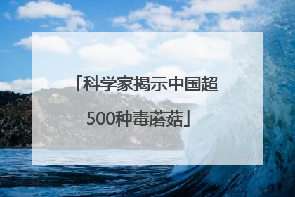 科学家揭示中国超500种毒蘑菇
