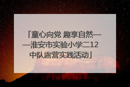 童心向党 趣享自然——淮安市实验小学二12中队露营实践活动