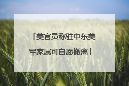 美官员称驻中东美军家属可自愿撤离
