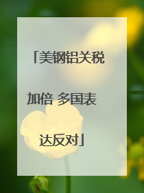 美钢铝关税加倍 多国表达反对