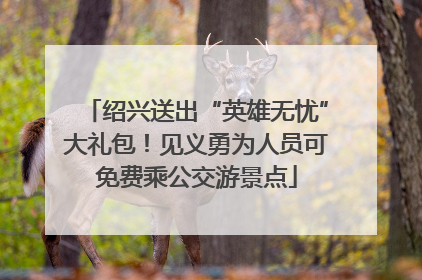 绍兴送出“英雄无忧”大礼包！见义勇为人员可免费乘公交游景点