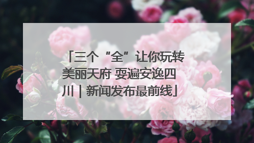 三个“全”让你玩转美丽天府 耍遍安逸四川｜新闻发布最前线