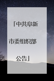 中共阜新市委组织部公告