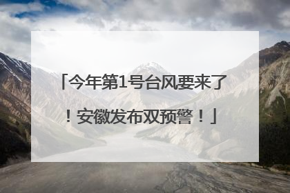 今年第1号台风要来了！安徽发布双预警！