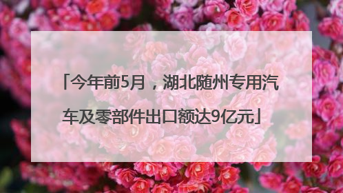 今年前5月，湖北随州专用汽车及零部件出口额达9亿元