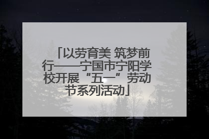 以劳育美 筑梦前行——宁国市宁阳学校开展“五一”劳动节系列活动