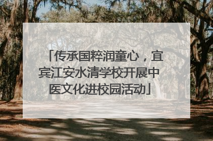 传承国粹润童心，宜宾江安水清学校开展中医文化进校园活动