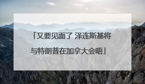 又要见面了 泽连斯基将与特朗普在加拿大会晤