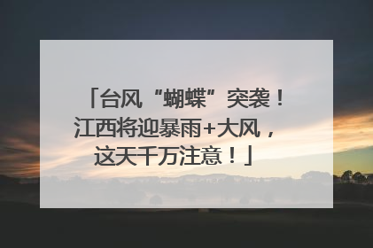 台风“蝴蝶”突袭！江西将迎暴雨+大风，这天千万注意！