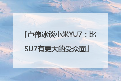卢伟冰谈小米YU7：比SU7有更大的受众面