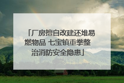 厂房擅自改建还堆易燃物品 七宝镇重拳整治消防安全隐患