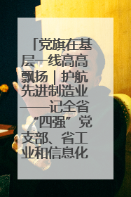 党旗在基层一线高高飘扬｜护航先进制造业——记全省“四强”党支部、省工业和信息化厅装备工业处党支部