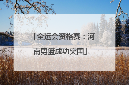 全运会资格赛：河南男篮成功突围