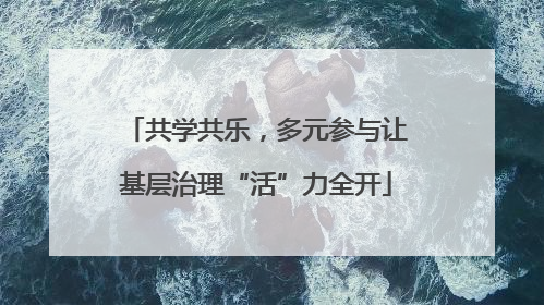 共学共乐，多元参与让基层治理“活”力全开
