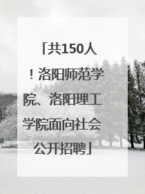 共150人！洛阳师范学院、洛阳理工学院面向社会公开招聘