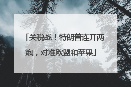 关税战！特朗普连开两炮，对准欧盟和苹果