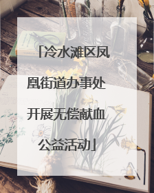 冷水滩区凤凰街道办事处开展无偿献血公益活动