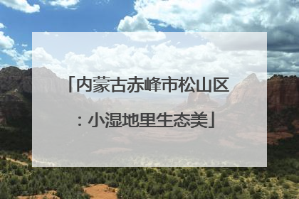 内蒙古赤峰市松山区：小湿地里生态美