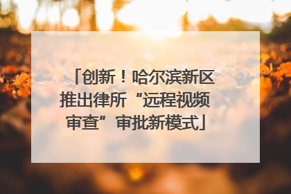 创新！哈尔滨新区推出律所“远程视频审查”审批新模式