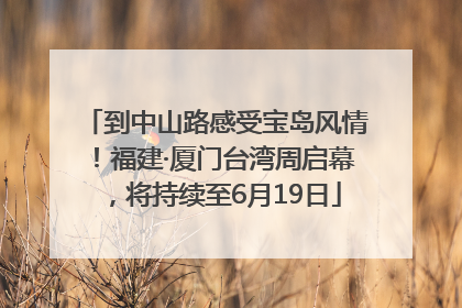 到中山路感受宝岛风情！福建·厦门台湾周启幕，将持续至6月19日