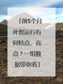 前5个月外贸运行有何特点、亮点？一组数据带你看