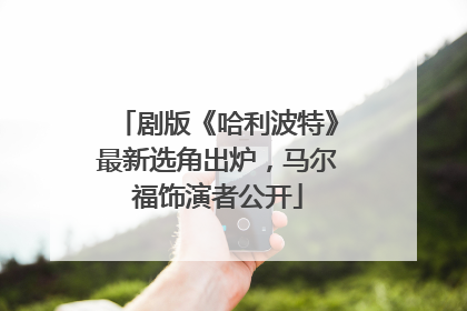 剧版《哈利波特》最新选角出炉，马尔福饰演者公开