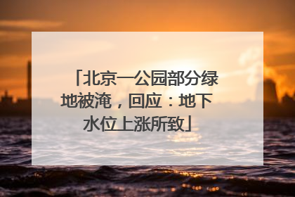 北京一公园部分绿地被淹，回应：地下水位上涨所致