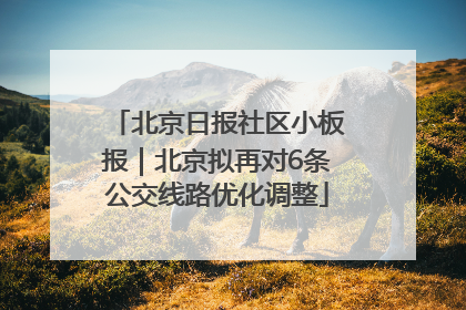 北京日报社区小板报｜北京拟再对6条公交线路优化调整