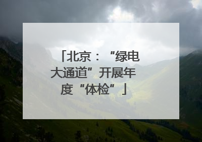 北京：“绿电大通道”开展年度“体检”