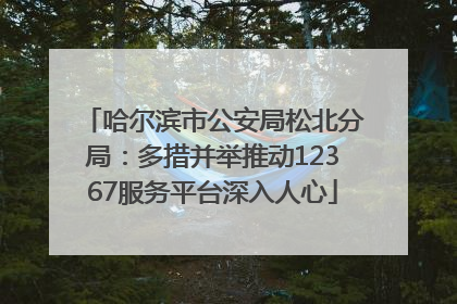 哈尔滨市公安局松北分局：多措并举推动12367服务平台深入人心