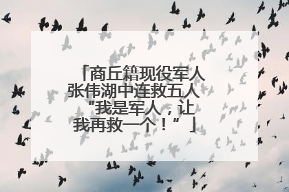 商丘籍现役军人张伟湖中连救五人 “我是军人，让我再救一个！”