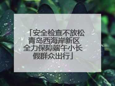 安全检查不放松 青岛西海岸新区全力保障端午小长假群众出行