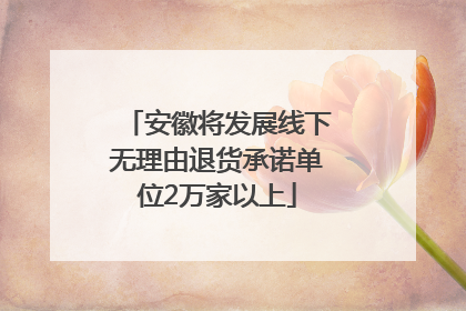 安徽将发展线下无理由退货承诺单位2万家以上