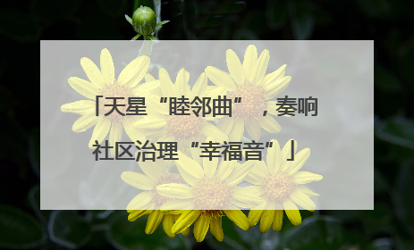 天星“睦邻曲”，奏响社区治理“幸福音”