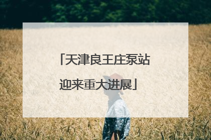 天津良王庄泵站迎来重大进展