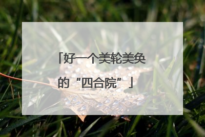 好一个美轮美奂的“四合院”