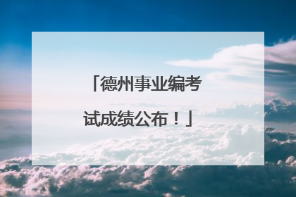 德州事业编考试成绩公布！