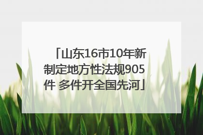 山东16市10年新制定地方性法规905件 多件开全国先河