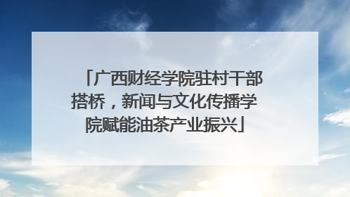 广西财经学院驻村干部搭桥，新闻与文化传播学院赋能油茶产业振兴
