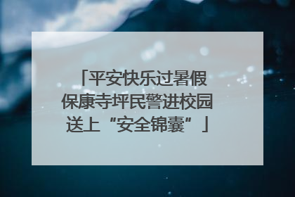 平安快乐过暑假 保康寺坪民警进校园送上“安全锦囊”